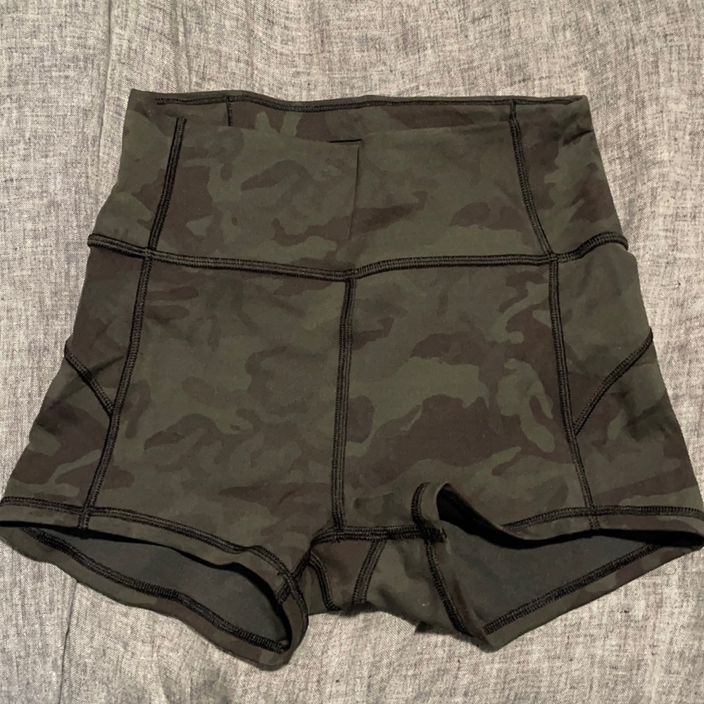 Lululemon Camo Spandex Shorts